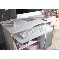Rootz moderne computerbord med pc-hylde - Tidløst design - Opbevaringsmuligheder - Afrundede 3D-hjørner - 90 cm x 71 cm x 50 cm