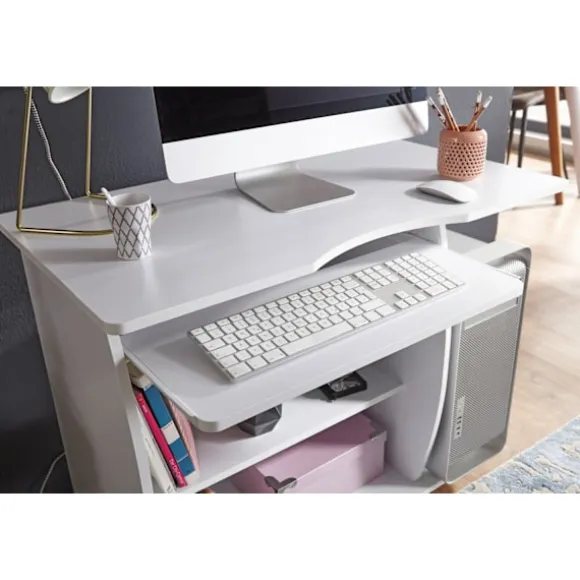 Rootz moderne computerbord med pc-hylde - Tidløst design - Opbevaringsmuligheder - Afrundede 3D-hjørner - 90 cm x 71 cm x 50 cm