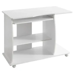 Rootz moderne computerbord med pc-hylde - Tidløst design - Opbevaringsmuligheder - Afrundede 3D-hjørner - 90 cm x 71 cm x 50 cm