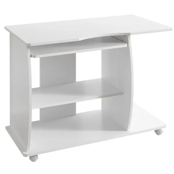 Rootz moderne computerbord med pc-hylde - Tidløst design - Opbevaringsmuligheder - Afrundede 3D-hjørner - 90 cm x 71 cm x 50 cm