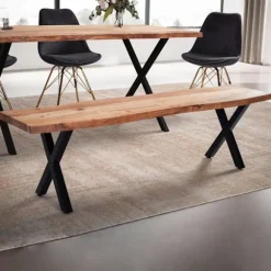 Rootz moderne design spisestuebænk - massiv træbænk - trækanter - naturligt trækorn - håndlavet - 140 cm x 40 cm x 45,5 cm