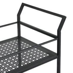 Rootz Moderne serveringsvogn - Barvogn - Tevogn - Elegant gitter - Alsidig værktøj - 79 cm x 45 cm x 83 cm - Sort