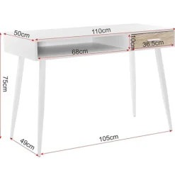 Rootz moderne skrivebord med skuffe - Kontorbord - Arbejdsstation - Rigelig opbevaring - Holdbar og ridsefast - Glat funktionalitet - 50 cm x 75 cm x | Fyndiq
