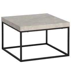 Rootz Moderne sofabord - Accent Bord - Stue Bord - Matte sten Look Top - Anti -Slip Pads - 60 cm x 60 cm x 38 cm