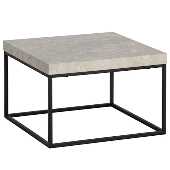 Rootz Moderne sofabord - Accent Bord - Stue Bord - Matte sten Look Top - Anti -Slip Pads - 60 cm x 60 cm x 38 cm