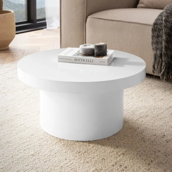 Rootz Moderne sofabord - højglans bord - rund overflade - alsidig brug - 60 cm x 60 cm x 30 cm