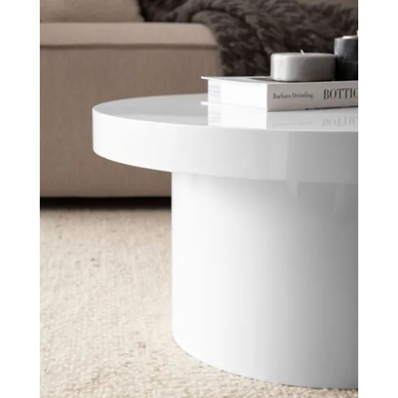 Rootz Moderne sofabord - højglans bord - rund overflade - alsidig brug - 60 cm x 60 cm x 30 cm