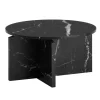 Rootz Moderne sofabord - Round Black Look - Stilfuldt lavt bord - Anti -slip -puder - 60 cm x 60 cm x 33 cm