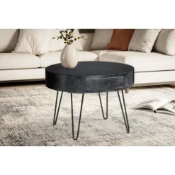 Rootz Moderne sofabord - Slående sofabord - Round Storage Table - Unik design - 60 cm x 60 cm x 43 cm
