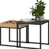 Rootz Moderne sofabordsæt - sofaborde - sideborde - holdbart MDF -stål - 45x45x45cm & 40x40x40cm
