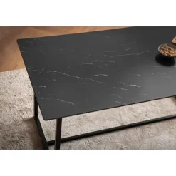 Rootz Moderne spisebord - Lille spisebord - rektangulært bord - sort look - sæder 6 - 120 cm x 60 cm x 76 cm