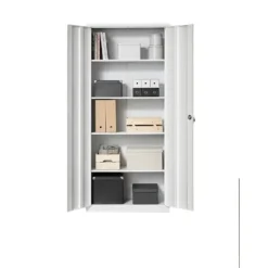Rootz Multi -Purpose File Cabinet - Storage Cabinet - Powder -Coated Steel - Holdable - 40x80x180cm - Matt White
