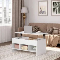 Rootz multifunktionelt løftesofabord - konvertibelt bord - Justerbart skrivebord - pladsbesparende, alsidigt, holdbart - Klasse E1 træ - 96 cm x 45 cm | Fyndiq
