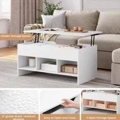 Rootz multifunktionelt løftesofabord - konvertibelt bord - Justerbart skrivebord - pladsbesparende, alsidigt, holdbart - Klasse E1 træ - 96 cm x 45 cm | Fyndiq