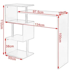 Rootz multifunktionelt roterende barbord - Opbevaringsbord - Drejeligt bord - Pladsbesparende - Rigelig opbevaring - Holdbar - 134cm x 112cm x 38cm