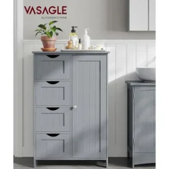 Rootz Mystical Grey Badeværelsesskab - Opbevaringsenhed - Organizer - MDF-materiale - 30 cm x 55 cm x 82 cm - Letvægts - Robust - Nem montering