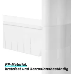 Rootz Nichevogn - Hvid køkkenvogn - Slankt design - 4-lags reoler - Høje kanter - Nem montering - Kompakt - Aftagelige hjul