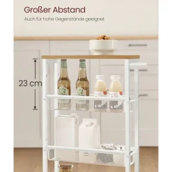 Rootz Oak White Trolleyvogn - Opbevaringsvogn - Rullevogn - Spånplade og stål - Letvægts - Nem montering - Pladsbesparende - 13 cm x 45,4 cm x 77 cm | Fyndiq