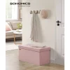 Rootz opbevaring osmannisk bænk - Pink fodskammel - Polstret sædekasse - Medium Density Fiberboard - 38cm x 76cm x 38cm - 25D skum
