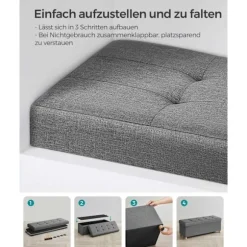 Rootz opbevaring osmannisk bænk - Mørkegrå osmannisk - Polstret bænk - Imiteret linned - Skumpolstring - MDF-ramme - 38 cm x 110 cm x 40 cm - 112 lite | Fyndiq