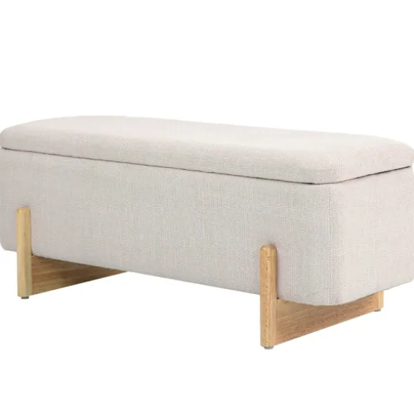 Rootz opbevaringsbænk med sædebryst og opbevaringsplads - Polstret bænk - Tæppeopbevaring - Åndbart stof - 111 cm x 44 cm x 44,5 cm