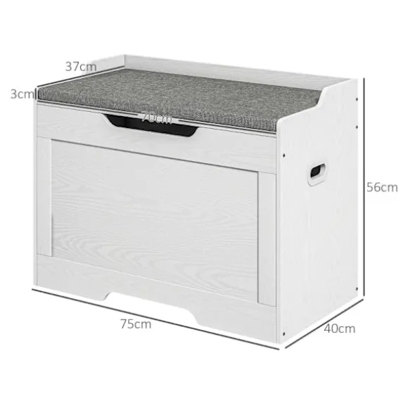 Rootz Opbevaringskistebænk - Organiseringsboks - Sengefoden Trunk - Sikkerhedshængsel - 75 cm x 40 cm x 56 cm