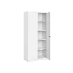 Rootz Opbevaringsskab - Grå Hvid - Stål Organizer - Pulverlakeret - Heavy-Duty hylder - 40cm x 80cm x 180cm