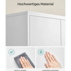 Rootz Opbevaringsskab - Grå Hvid - Stål Organizer - Pulverlakeret - Heavy-Duty hylder - 40cm x 80cm x 180cm