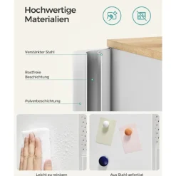 Rootz Opbevaringsskab - Hvidt Skab - Spånpladestål - Rummelig opbevaring - Robust konstruktion - Nem montering - 40cm x 80cm x 76cm