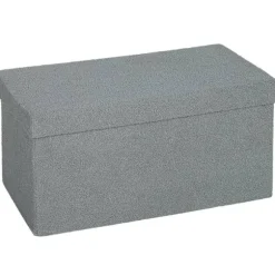 Rootz Opbevaringsskammel - Polstret bænk - Fodstøtte - 84L Opbevaring - 76 cm x 38 cm - Grå