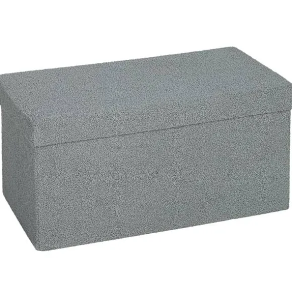 Rootz Opbevaringsskammel - Polstret bænk - Fodstøtte - 84L Opbevaring - 76 cm x 38 cm - Grå