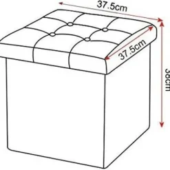 Rootz Opbevaringsskammel - Foldebænk - Ottoman - MDF & linned - 38L opbevaring - Åndbart betræk - 37,5 cm x 38 cm x 37,5 cm