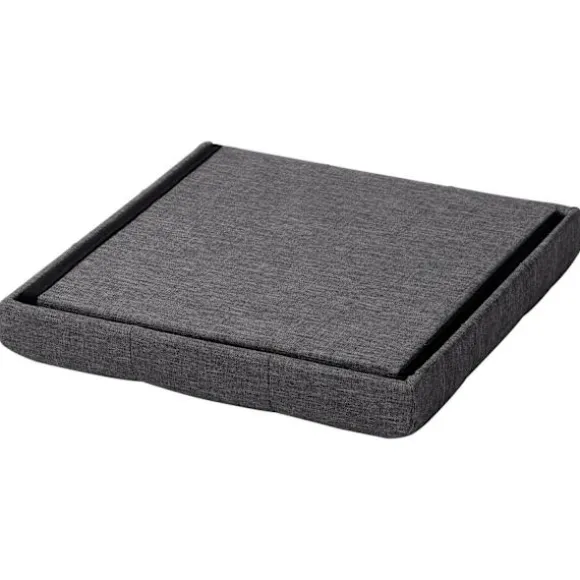 Rootz Opbevaringsskammel - Siddebænk - Osmannisk - Fodstøtte - Opbevaringsboks - Foldbart sæde - Opbevaringskube - Mørkegrå - 37,5x38x37,5 cm