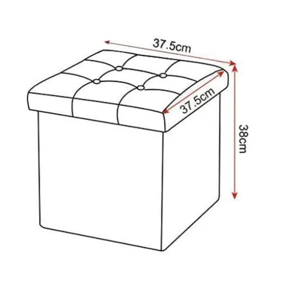 Rootz Opbevaringsskammel - Siddebænk - Osmannisk - Fodstøtte - Opbevaringsboks - Foldbart sæde - Opbevaringskube - Mørkegrå - 37,5x38x37,5 cm