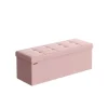 Rootz Opbevaringsskammel - Osmannisk bænk - Polstret sæde - Pastel Pink - MDF-materiale - 38 cm x 110 cm x 38 cm - 25D højspændingsskum