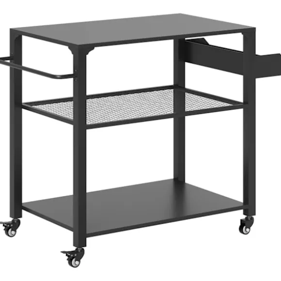 Rootz Outdoor Kitchen Island - Grill Car - Mobile Kitchen Carts - Rust -Resistent Metal - 360 ° Drej ruller - 105 cm x 50 cm x 79 cm