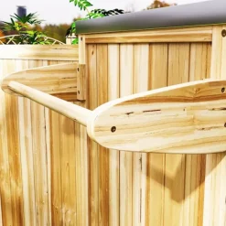 Rootz Outdoor Kitchen Island - Grilling Car - Wooden Kitchen Carts - Rustfrit stål - Forbedret mobilitet - 134,5L x 50b x 91,5 timer cm