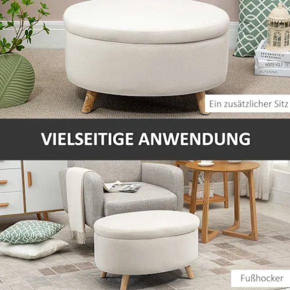 Rootz Oval Velvet Bench - Opbevaring afføring - Fodstråling - Holder op til 80 kg - 71 x 51,5 x 42 cm - Stilfuld brun design