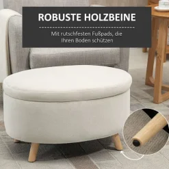 Rootz Oval Velvet Bench - Opbevaring afføring - Fodstråling - Holder op til 80 kg - 71 x 51,5 x 42 cm - Stilfuld brun design