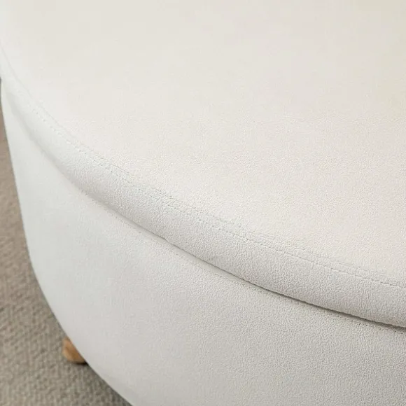 Rootz Oval Velvet Bench - Opbevaring afføring - Fodstråling - Holder op til 80 kg - 71 x 51,5 x 42 cm - Stilfuld brun design