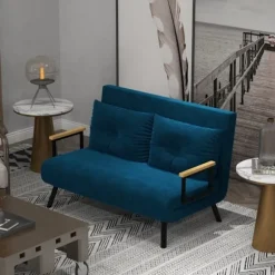 Rootz 2-personers fløjlssovesofa - sovesofa - sovesofa - Justerbart ryglæn - Forbedret komfort - 102 cm x 73 cm x 81 cm - Stålramme