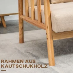 Rootz 2-personers sofa - Kompakt sofa - Loveseat - Stof i hørlook - Op til 200 kg Kapacitet - Optimal komfort - Tidløs charme - 123L x 69W x 74H cm
