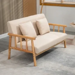 Rootz 2-personers sofa - Kompakt sofa - Loveseat - Stof i hørlook - Op til 200 kg Kapacitet - Optimal komfort - Tidløs charme - 123L x 69W x 74H cm
