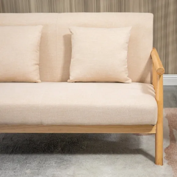 Rootz 2-personers sofa - Kompakt sofa - Loveseat - Stof i hørlook - Op til 200 kg Kapacitet - Optimal komfort - Tidløs charme - 123L x 69W x 74H cm