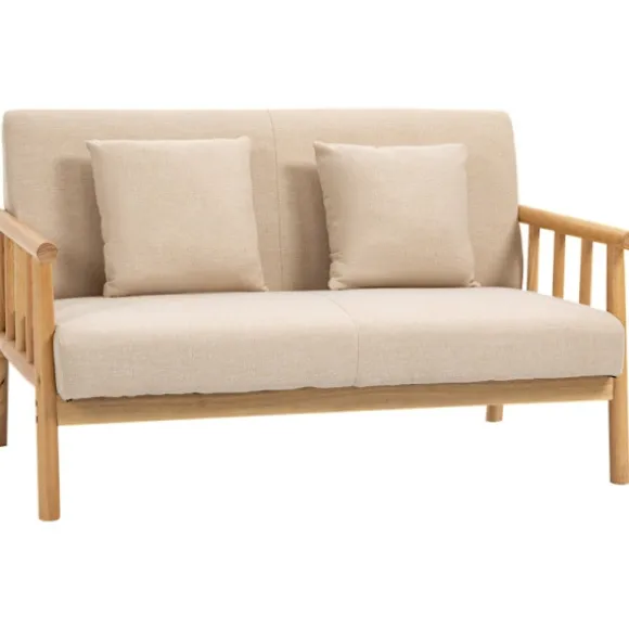 Rootz 2-personers sofa - Kompakt sofa - Loveseat - Stof i hørlook - Op til 200 kg Kapacitet - Optimal komfort - Tidløs charme - 123L x 69W x 74H cm