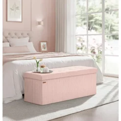 Rootz Pink Seat Bryst - Opbevaringsbænk - Ottoman - Høj elastisk skum - 38 cm x 110 cm x 38 cm