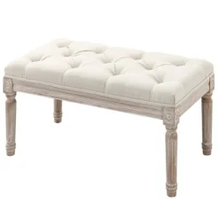 Rootz polstret afføring - polstret bænk - fodskammel - optimal komfort - 80L x 40W x 43H cm brun