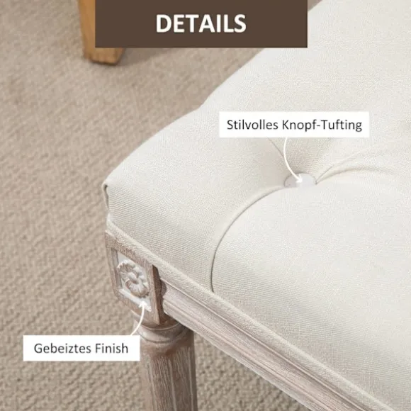 Rootz polstret afføring - polstret bænk - fodskammel - optimal komfort - 80L x 40W x 43H cm brun