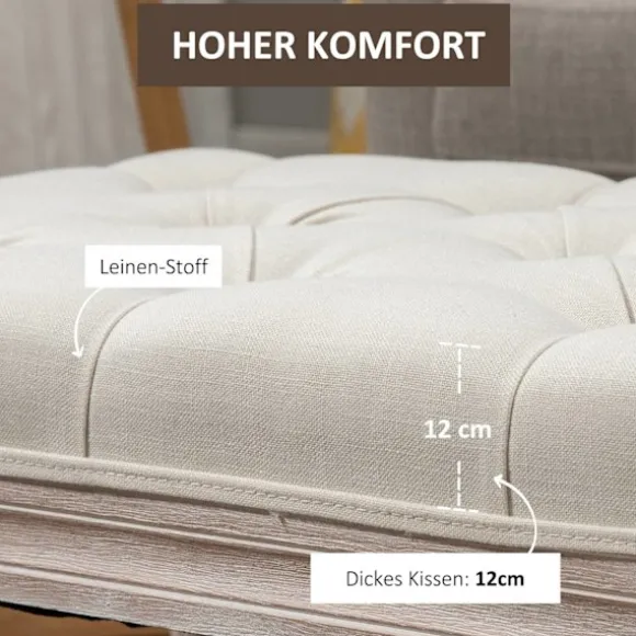 Rootz polstret afføring - polstret bænk - fodskammel - optimal komfort - 80L x 40W x 43H cm brun