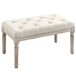 Rootz polstret afføring - polstret bænk - fodskammel - optimal komfort - 80L x 40W x 43H cm brun
